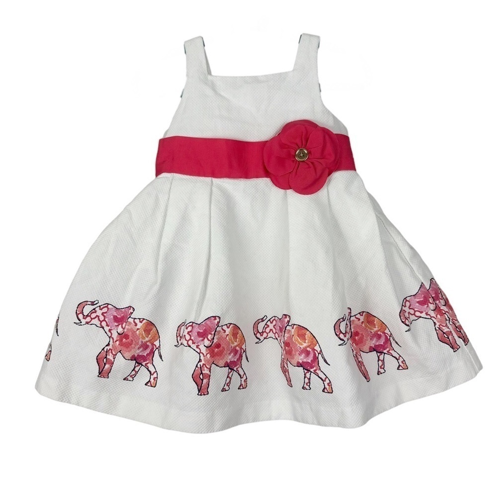 Janie and Jack White Elephant Puffy Sundress Dress